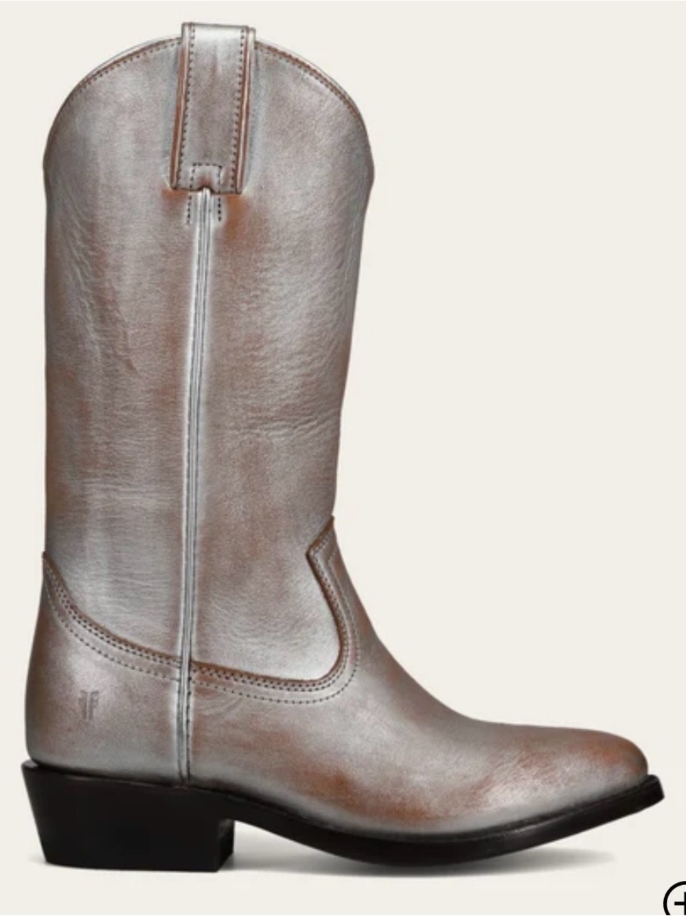 Frye Women's Metallic Silver Billy Western Cowboy Boots Like New 8
